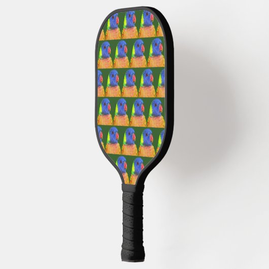 Kleurrijke Rainbow Loriket Parrot Patroon Pickleball Paddle (Links)
