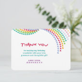 Kleurrijke Rainbow Love Hearts Sprinkles Verjaarda Bedankkaart (Staand voorkant)