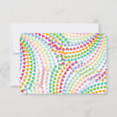 Kleurrijke Rainbow Love Hearts Sprinkles Verjaarda Bedankkaart (Achterkant)