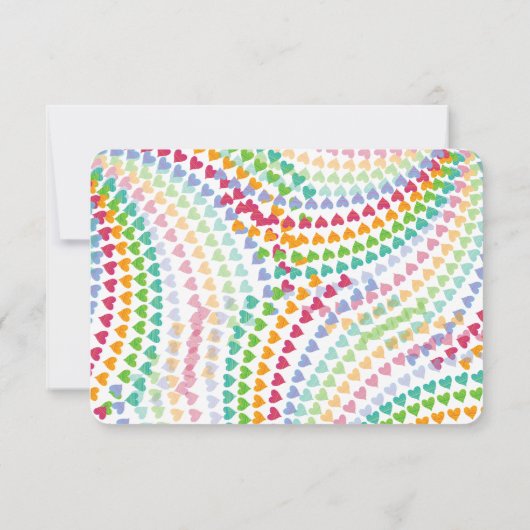 Kleurrijke Rainbow Love Hearts Sprinkles Verjaarda Bedankkaart (Achterkant)