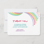 Kleurrijke Rainbow Love Hearts Sprinkles Verjaarda Bedankkaart (Voorkant)