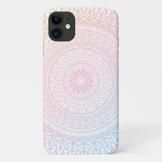 Kleurrijke Rainbow Mandala iPhone Case (Achterkant)