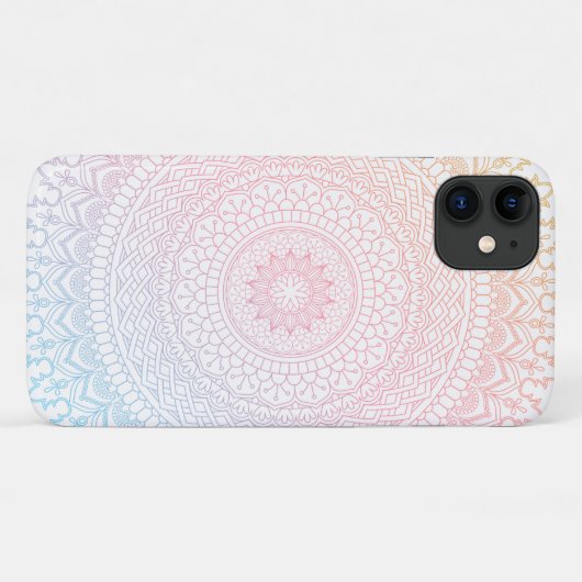 Kleurrijke Rainbow Mandala iPhone Case (Achterkant (horizontaal))