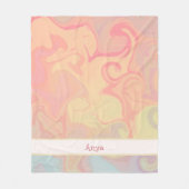 Kleurrijke Rainbow Marble Swirl Abstracte Inspiriv Fleece Deken (Voorkant)