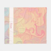 Kleurrijke Rainbow Marble Swirl Abstracte Inspiriv Fleece Deken (Voorkant (Horizontaal))