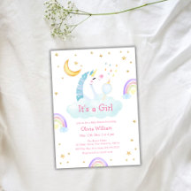 Kleurrijke Rainbow Moon Star Unicorn Baby shower