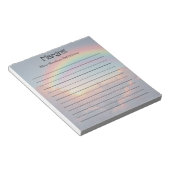 Kleurrijke Rainbow Naam & Quote Notitieblok (Schuin)