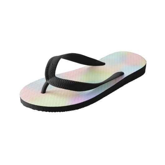 Kleurrijke Rainbow pastel geometrisch cirkelpatroo Kinder Teenslippers (Schuin)