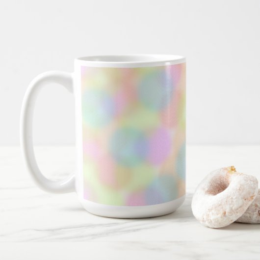 Kleurrijke Rainbow pastel geometrisch cirkelpatroo Koffiemok (Met donut)