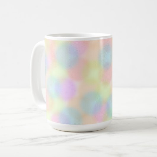 Kleurrijke Rainbow pastel geometrisch cirkelpatroo Koffiemok (Voorkant links)