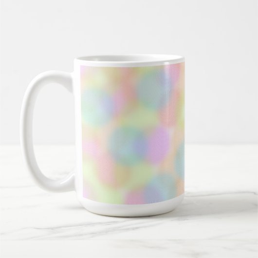 Kleurrijke Rainbow pastel geometrisch cirkelpatroo Koffiemok (Links)