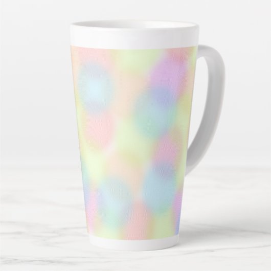 Kleurrijke Rainbow pastel geometrisch cirkelpatroo Latte Mok (Rechterhoek)