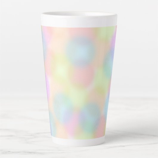 Kleurrijke Rainbow pastel geometrisch cirkelpatroo Latte Mok (Voorkant)