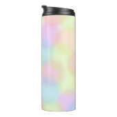 Kleurrijke Rainbow pastel geometrisch cirkelpatroo Thermosbeker (Geroteerd rechts)