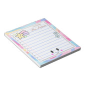 Kleurrijke Rainbow Pastel Teacher Appreciation Notitieblok (Schuin)