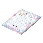 Kleurrijke Rainbow Pastel Teacher Appreciation Notitieblok (Linkerzijde)