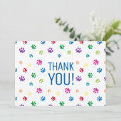 Kleurrijke Rainbow Paw Prints Dank u Kaart (Staand voorkant)