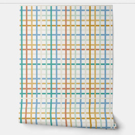 Kleurrijke Rainbow Plaid Wallpaper Behang