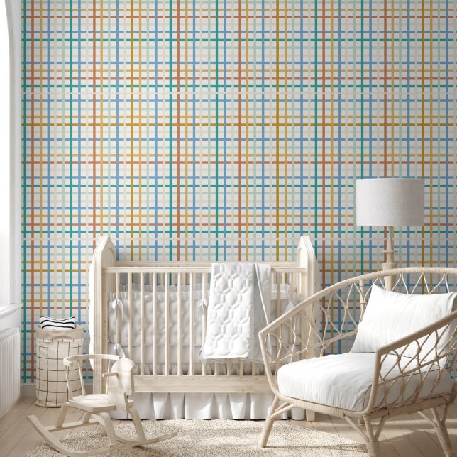 Kleurrijke Rainbow Plaid Wallpaper Behang (Kinderen)