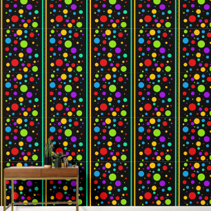 Kleurrijke Rainbow Polka Dots en Stripes Behang