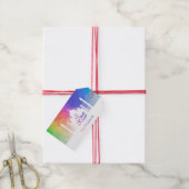 Kleurrijke Rainbow Polygonal Eid Moskee - Cadeau L Cadeaulabel (Met Touw)