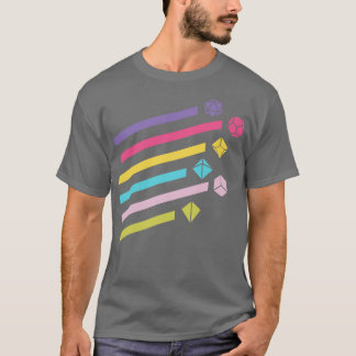 Kleurrijke Rainbow Polyhedral Dice Set Ray T-shirt