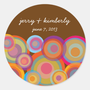 Kleurrijke Rainbow Pop Circle Zomer Bruiloft Stick Ronde Sticker