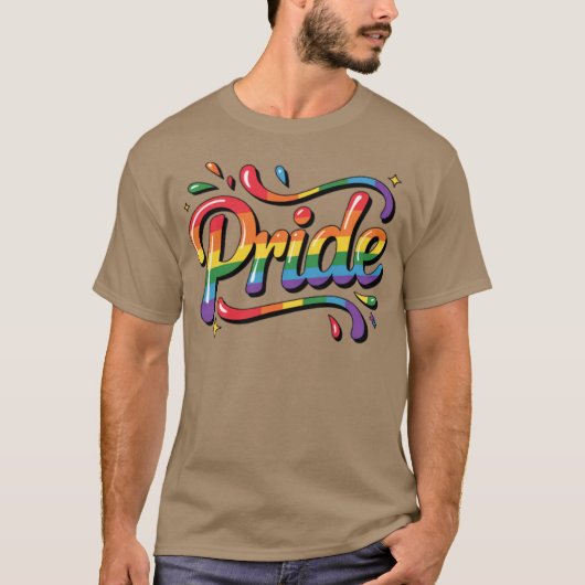 Kleurrijke Rainbow Pride LGBTQ Celebration Design T-shirt (Voorkant)