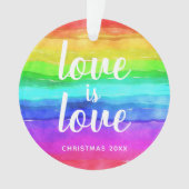 Kleurrijke Rainbow Pride Love is Love Christmas Ornament (voorkant)