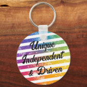 Kleurrijke Rainbow Pride Vertrouwen Gift Shop Sleutelhanger (Voorkant)