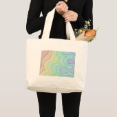 Kleurrijke Rainbow Pride Wiggle Abstract Grote Tote Bag (Voorkant (product))