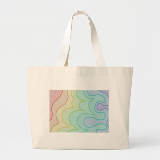 Kleurrijke Rainbow Pride Wiggle Abstract Grote Tote Bag (Voorkant)