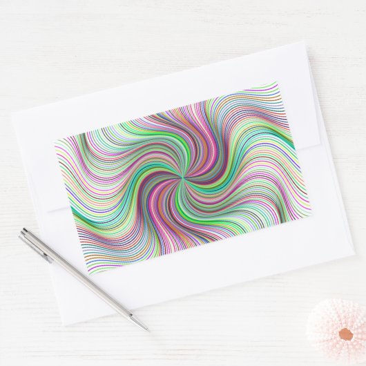 Kleurrijke Rainbow Prism wervelwiel Rechthoekige Sticker (Envelop)