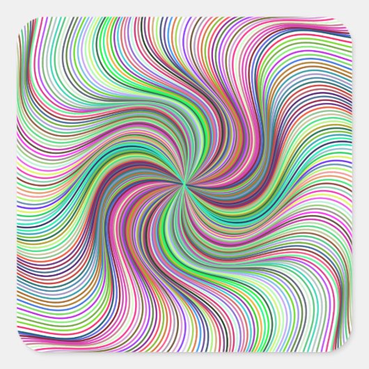 Kleurrijke Rainbow Prism wervelwiel Vierkante Sticker (Voorkant)