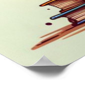 Kleurrijke Rainbow Reading Books Meisje Wall Poste Poster (Hoek)