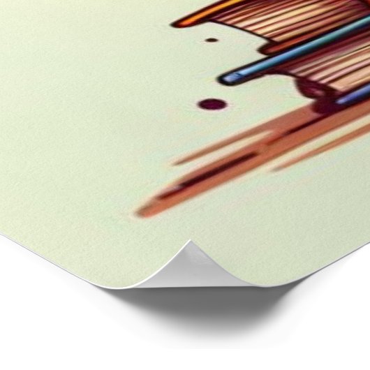 Kleurrijke Rainbow Reading Books Meisje Wall Poste Poster (Hoek)