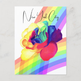 Kleurrijke Rainbow Roos Flower Briefkaart