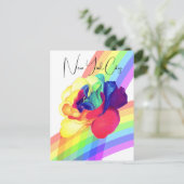 Kleurrijke Rainbow Roos Flower Briefkaart (Staand voorkant)