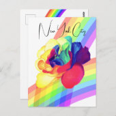 Kleurrijke Rainbow Roos Flower Briefkaart (Voorkant / Achterkant)