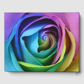 Kleurrijke Rainbow Roos Flower Huwelijk LHBT Gastenboek (Achterkant)