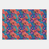 Kleurrijke Rainbow Rozen Flora Wrapping Paper (Voorkant 3)