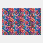 Kleurrijke Rainbow Rozen Flora Wrapping Paper (Voorkant)