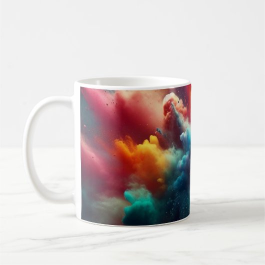 Kleurrijke Rainbow Smoke Explosion Koffiemok (Links)