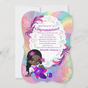 Kleurrijke Rainbow Spirals Baby shower Congrats ka Kaart