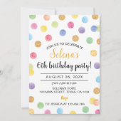 Kleurrijke Rainbow Spot Verjaardag uitnodiging (Voorkant)