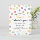 Kleurrijke Rainbow Spot Verjaardag uitnodiging (Staand voorkant)