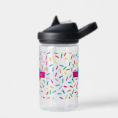 Kleurrijke Rainbow Sprinkles Retro Monogram Waterfles (Links)