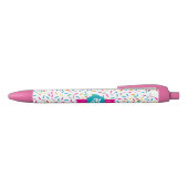 Kleurrijke Rainbow Sprinkles Retro Monogram Zwarte Inkt Pen (Bovenkant)