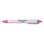 Kleurrijke Rainbow Sprinkles Retro Monogram Zwarte Inkt Pen (Bodem)