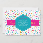 Kleurrijke Rainbow Sprinkles verjaardagsfeestje Kaart (Voorkant)